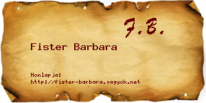Fister Barbara névjegykártya